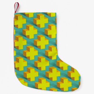 Abstrakte geometrische Struktur der gelben Kreuze Kleiner Weihnachtsstrumpf