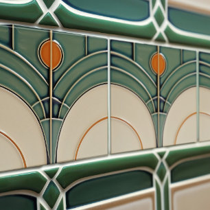 Abstrakte geometrische Symmetrie im Stil der Mitte Fliese