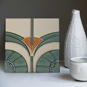 Abstrakte geometrische Symmetrie im Stil der Mitte Fliese