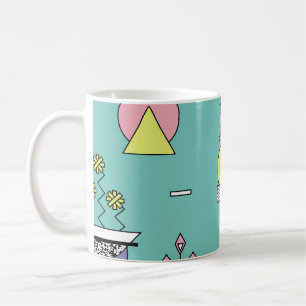 Abstrakte geometrische, Vasen Pflanzen Memphis-Sti Kaffeetasse