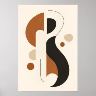 Abstrakte geometrische Wandkunst | Mitte des Jahrh Poster