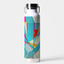 Abstrakte geometrische Wasserflaschen-Kunst