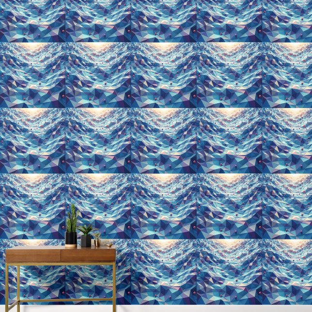 Abstrakte geometrische Waves: Dynamisches 3D Tapete (Korridor)