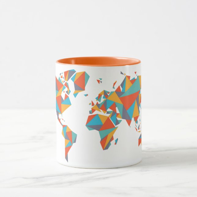 Abstrakte geometrische Weltkarte Tasse (Zentrum)