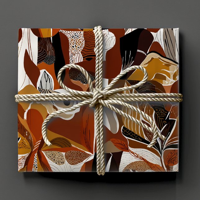 Abstrakte Geschenke für Naturliebhaber Geschenkpapier (Abstract Botanical Folk Gifts for Nature Lovers Wrapping Paper)