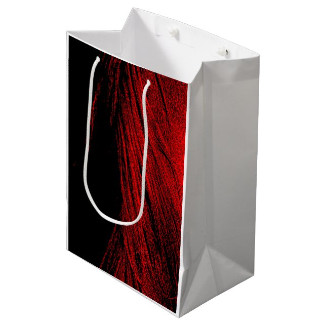 Abstrakte Geschenktasche aus Rotpferd Mittlere Geschenktüte (Vorderseite Schrägansicht)