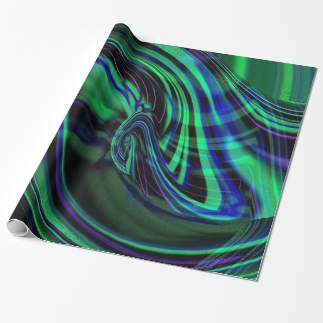 Abstrakte Geschenkwrake von Aurora Borealis Geschenkpapier (Ungerollt)