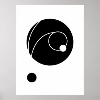 Abstrakte geschwungene Linien und Kreise Kunst | M Poster