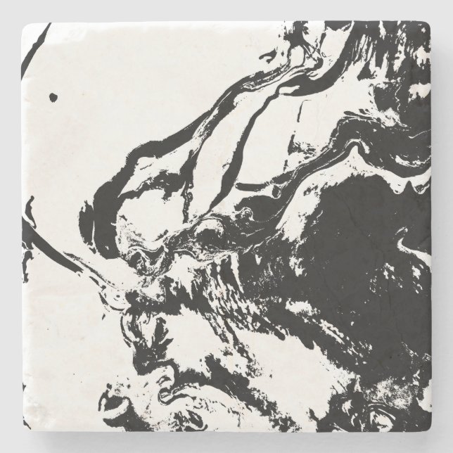 Abstrakte Gesichter Kunst Stone Untersetzer (Vorderseite)