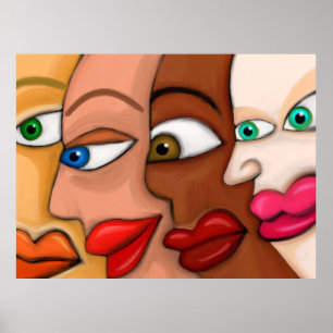Abstrakte Gesichter Poster