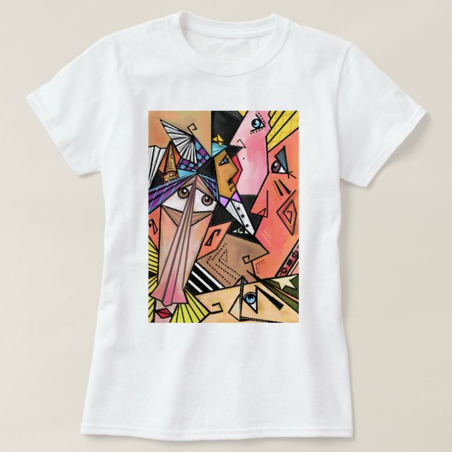 Abstrakte Gesichter - Stimmungen - Porträtmalerei  T-Shirt (Design vorne)
