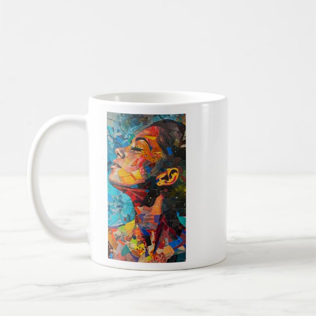 Abstrakte Gesichtskunst Männer Kaffeetasse (Links)