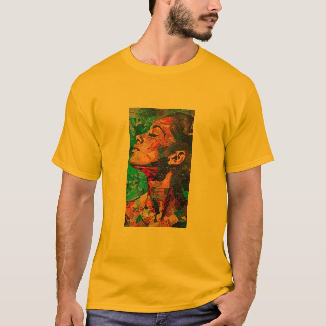 Abstrakte Gesichtskunst Männer T-Shirt (Vorderseite)