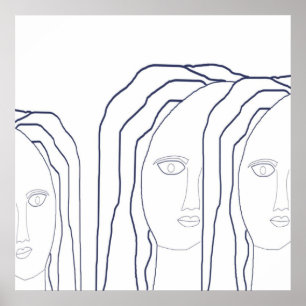 abstrakte Gesichtskunst Poster