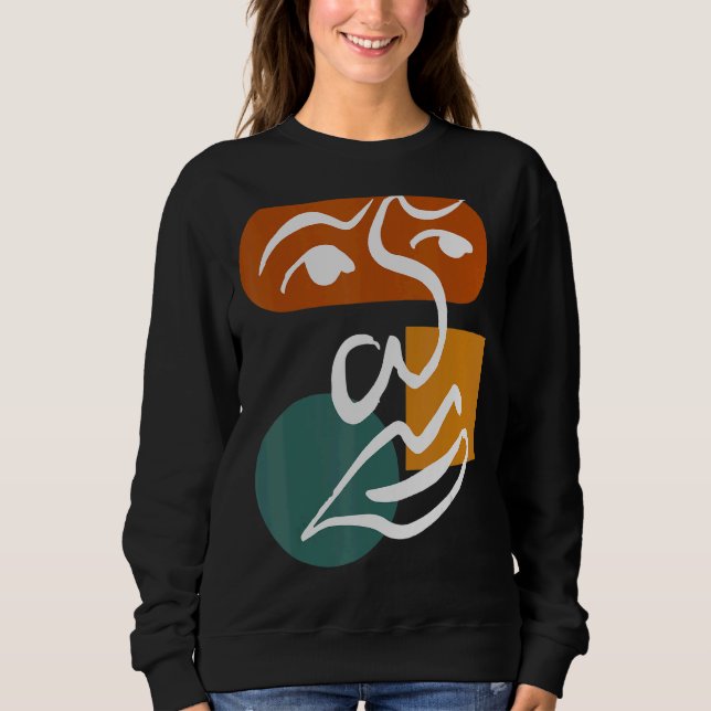 Abstrakte Gesichtspflege Männer Kinder Mädchen Mäd Sweatshirt (Vorderseite)