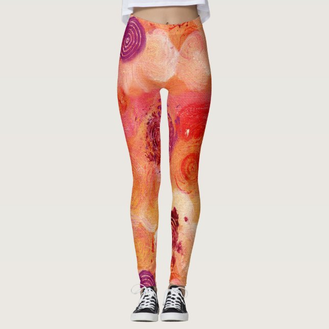 Abstrakte gestrichene Splashes und Wirbel gestrich Leggings (Vorderseite)