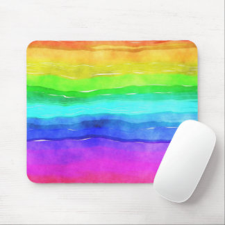 Abstrakte gestrichene Streifen Regenbogen Mousepad