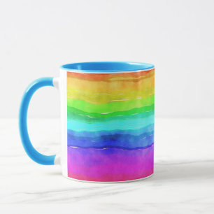 Abstrakte gestrichene Streifen Regenbogen Tasse