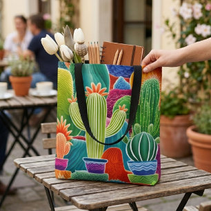 Abstrakte getopfte Kakteen Tasche