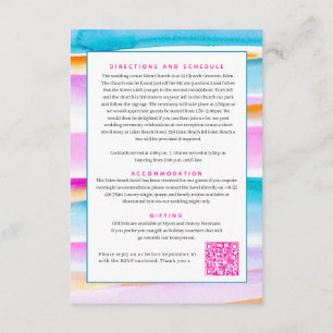 Abstrakte Gezeitenlinien - QR-Code für Hochzeit in Begleitkarte