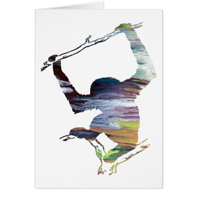 Abstrakte Gibbon-Silhouette (Vorne)