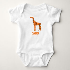 Abstrakte Giraffe Silhouette Monogramm Baby Strampler