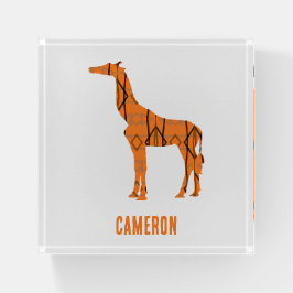 Abstrakte Giraffe Silhouette Monogramm Briefbeschwerer