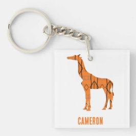 Abstrakte Giraffe Silhouette Monogramm Schlüsselanhänger
