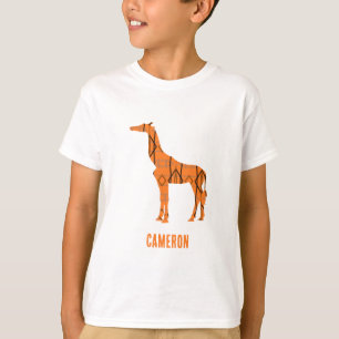 Abstrakte Giraffe Silhouette Monogramm T-Shirt