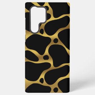Abstrakte Giraffenmuster in Gold und Schwarz Samsung Galaxy Hülle