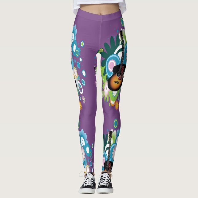 Abstrakte Gitarre-Leggings Leggings (Vorderseite)