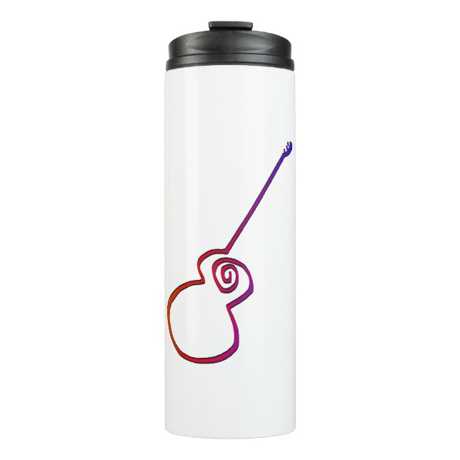 Abstrakte Gitarre - Minimalistische Linie Art Thermosbecher (Vorderseite)