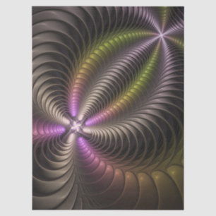 Abstrakte glänzende trippige bunte 3D-Fraktalkunst Seidenpapier