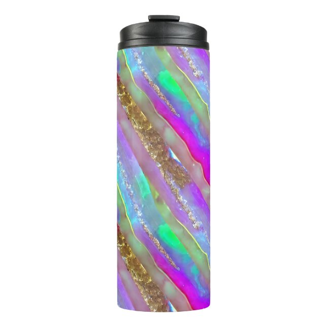 Abstrakte Glaskunst Thermosbecher (Vorderseite)