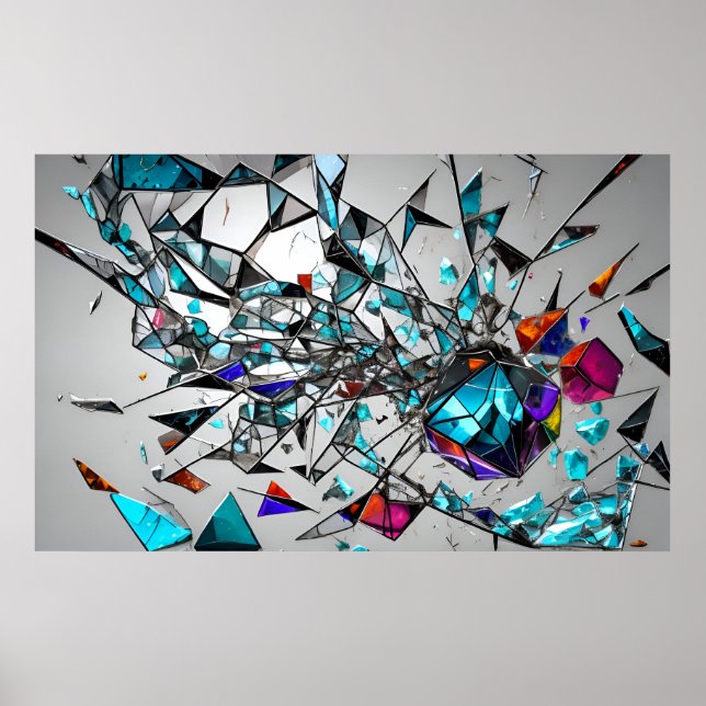 Abstrakte Glaskunstkunst Poster (Vorne)