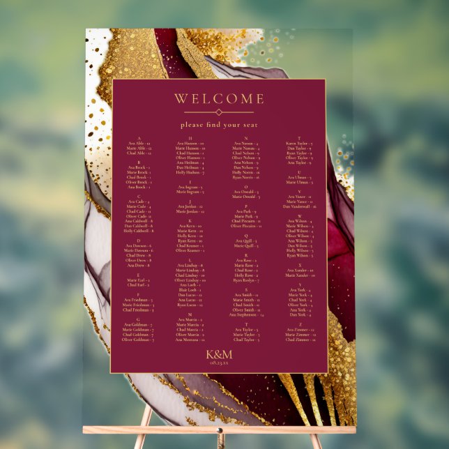 Abstrakte, glatte Sitzkarte Roter Wein ID1018 Acrylschild (Neutral)