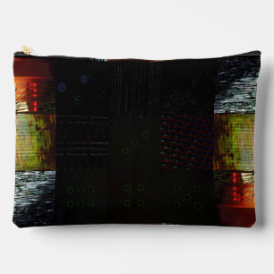 Abstrakte Glitch-Art Digitale Verzerrung Gitter Zubehörtasche