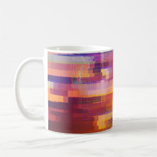 Abstrakte Glitch: Textur des Prüffelds Kaffeetasse