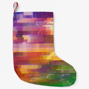 Abstrakte Glitch: Textur des Prüffelds Kleiner Weihnachtsstrumpf