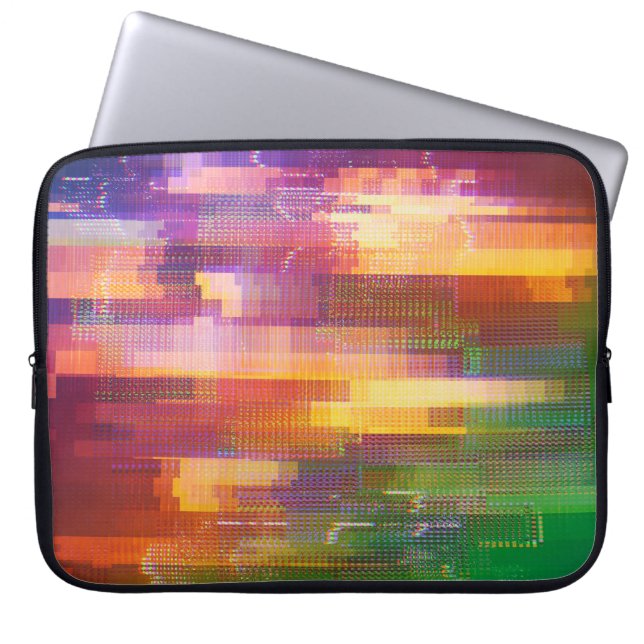 Abstrakte Glitch: Textur des Prüffelds Laptopschutzhülle (Vorderseite)