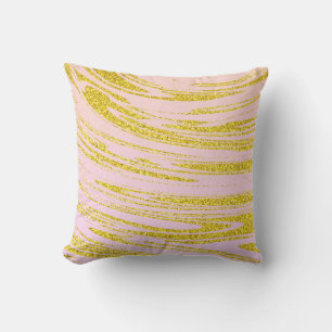 Abstrakte Glittermuster Pink Rose Goldwellen Kissen
