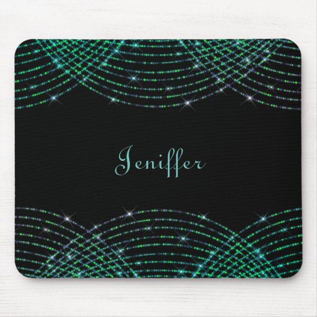 Abstrakte Glitzer-Dangle-Muster Mousepad (Vorne)
