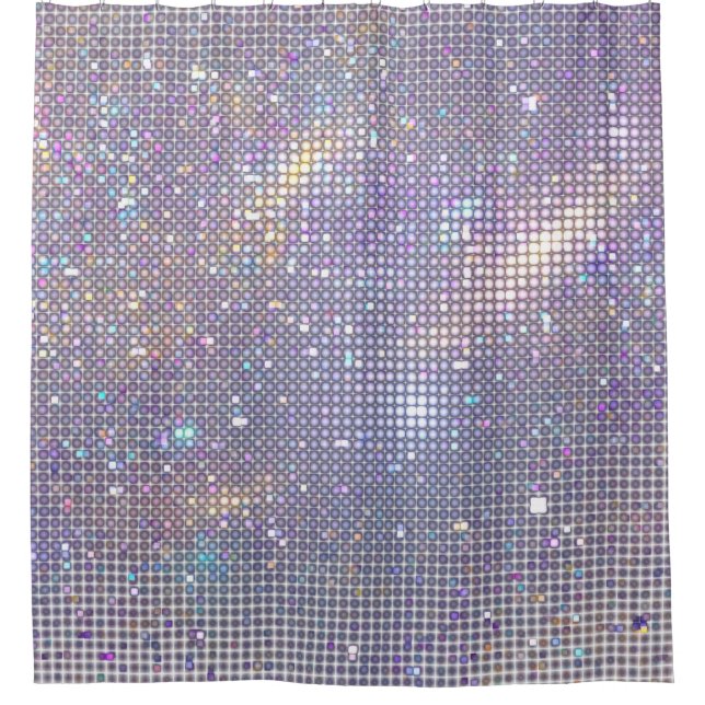 Abstrakte, glitzernde geometrische Textur. Duschvorhang (Vorderseite)