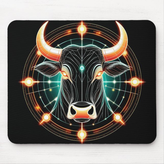 Abstrakte Glühtaurus-Illustration Mousepad (Vorne)