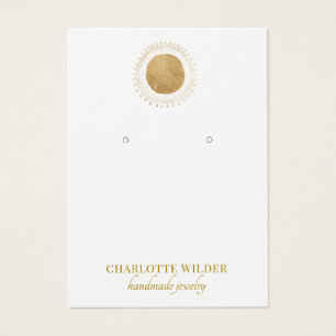 Abstrakte Gold Foil Circle Necklace Display Card