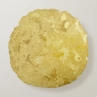 Abstrakte Gold Grunge Textur Hintergrund Rundes Kissen