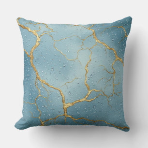 Abstrakte Gold-Riss-Textur mit nassem Metallischen Kissen