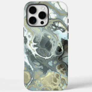 Abstrakte Gold- und graue Marmorstein-Flüssigkeits iPhone 16 Pro Max Hülle