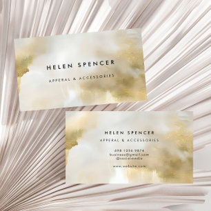 Abstrakte Gold White Business Card Visitenkarte