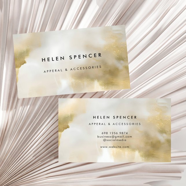 Abstrakte Gold White Business Card Visitenkarte (Von Creator hochgeladen)